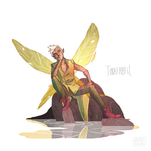 galaxyspeaking:Back with Tinkerbell ! I have a feeling he would be a nasty fairy boy, being super di