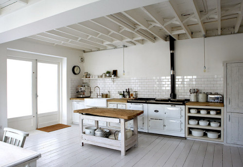 Country rustic kitchen islands