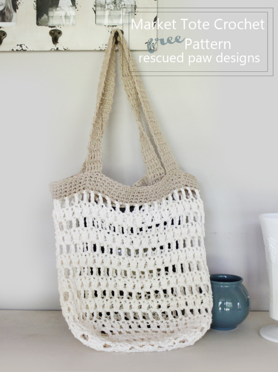 Market Tote Bag Crochet Pattern || Rescued Paw Designs