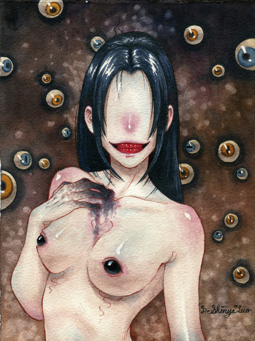 red-lipstick:  Danni Shinya Luo - The Misfortune Teller     Watercolors, Acrylics, Inks on Cold Press Paper