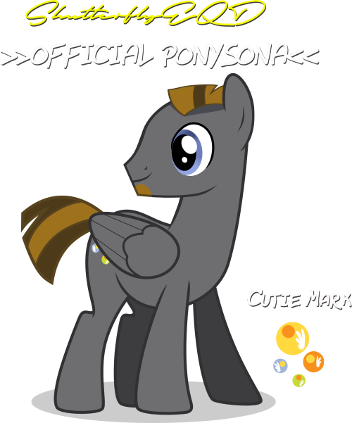>>>Here it is… MY OFFICIAL ponysona!!!Feel free to create artwork of him, just be sure to give me the proper credit! ^^  I gotta say, this took quite some time to get EVERYTHING to look unique and my mind was just WANDERING with ideas,