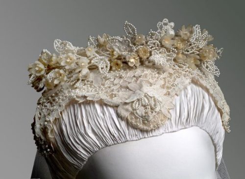  Grace Kelly’s Wedding HeadpieceDesigned by Helen Rose, American, 1904 - 1985. Made by the war