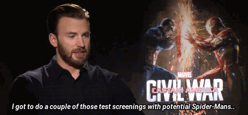 marvel-is-ruining-my-life:Chris Evans talking about Tom Holland being cast as Spider-Man
