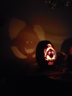 themultiplatformgamers:  Luigi’s mansion inspired pumpkin that I carved