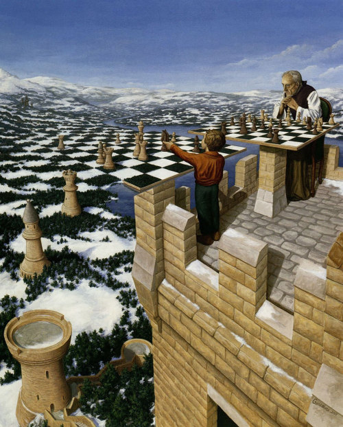 Optical illusions paintings by Canadian artist Robert GonsalvesMany more here