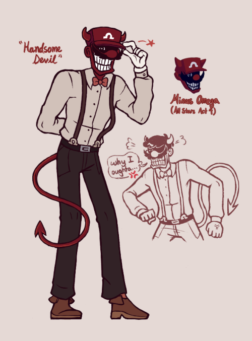 [text underneath Omega's icon]: Minus Omega (All Stars Act 4)   [text in top left]: "Handsome Devil"    [text in Omega's speech bubble]: why I oughta...