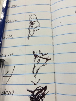 I doodled some mouths on my econ notes &lt;3