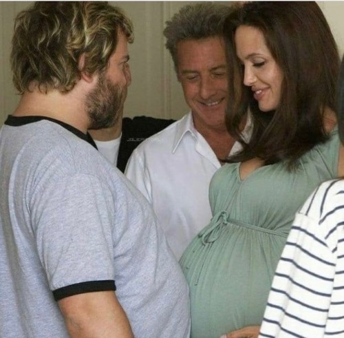 casualswiss: Jack Black comparing his tum-tum against Angelina Jolie’s pregnancy.