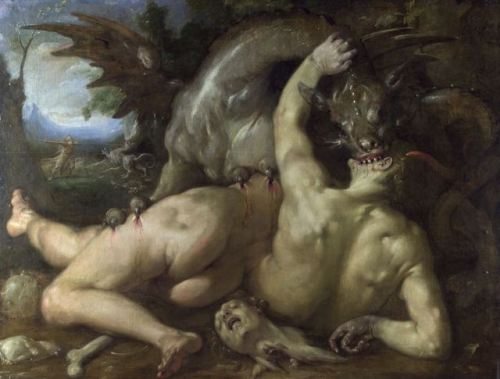 Two Followers of Cadmus Devoured by a Dragon, 1588Cornelis Van Haarlem