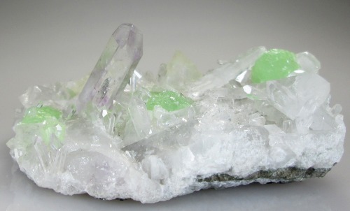 Quartz and Calcite with Prehnite - Brandberg, Namibia