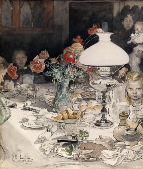 Kring aftonlampan = Around the Evening LightCarl Larsson (Swedish; 1853–1919)1900WatercolorThielska 