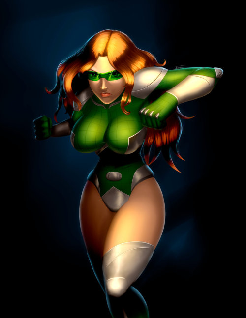 Kimberly By Exael X by cyberkitten01   The wonderful and talented Exael-X has just done another great commission for me, this time of Kate’s duplicitous twin sister Kimberly, aka Emerald Valkyrie  