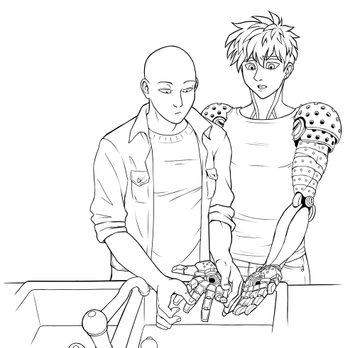 foejoe: The feel of Saitama’s hands on his is so startling, Genos isn’t sure how to proc