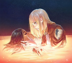 denimcatfish:Ymir and Christa/Historia…