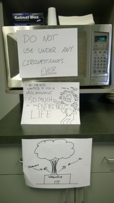 funniestpicturesdaily:  microwave at the office is out of order &amp; i work with artists/comedians