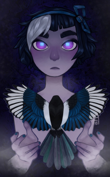 moonstoner-art:❄️ Magpie ❄️ Check out my Artstation here!NIIIIICE