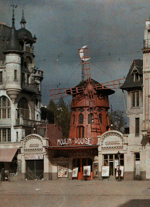 through-a-historic-lens: Moulin Rouge, Paris, 1914, Auto-Chrome