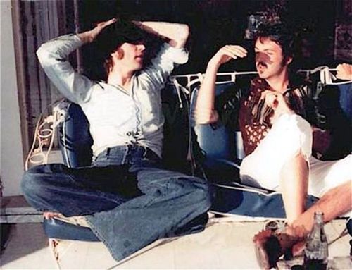 my-retro-vintage: Last known picture of John Lennon and Paul McCartney together    by May Pang    19