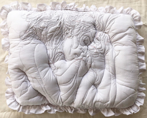 escapekit:SleepIran-based artist Maryam Ashkanian embroiders portraits of peaceful sleepers deeply r