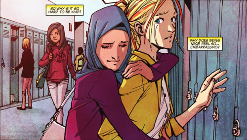 jlassijlali: Ms. Marvel #17 Why is it so hard to be kind? why does being nice feel so..Embarrasing? 