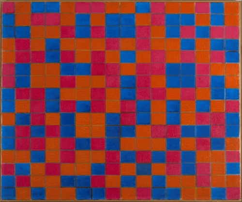 nobrashfestivity:Piet Mondrian, Composition with Grid 8: Checker board composition with Dark Colours