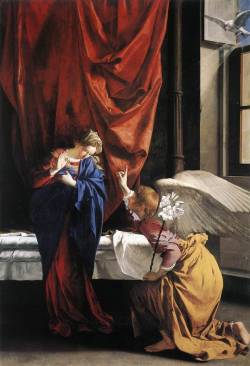 femalebeautyinart:The Annunciation by Orazio