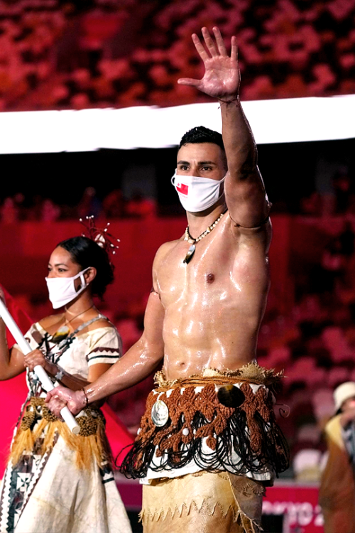 zacharylevis: PITA TAUFATOFUA2021 | Tonga Flag Bearer, 2020 Olympics Opening Ceremony, Tokyo (July 2