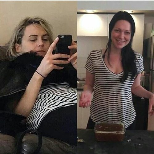 Not only the stripes, they’re both see through. #lauraprepon #taylorschilling #laylor #alexvau