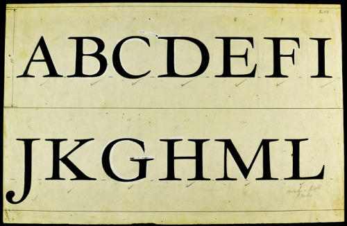 Frederic W. Goudy, drawings for Garamont, 1921. USA. RIT Cary CollectionThese drawings were the firs