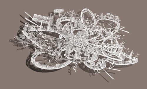 hifructosemag: Bovey Lee, a Hong Kong-born, Los Angeles-based artist, uses cut paper to create minia