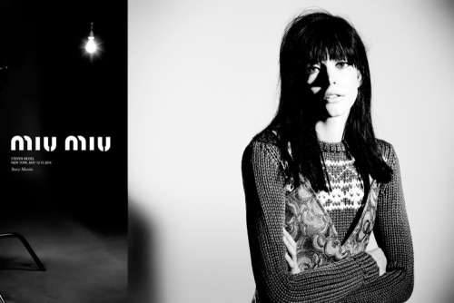 Steven Meisel shot Stacey Martin for Miu Miu’s A/W 2014 campaign, which was inspired by cinema