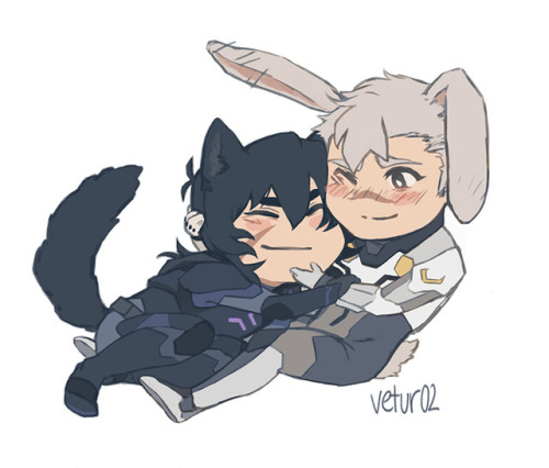 My friend @ T4KESH1 (twitter) and I worked on a Wolf!Keith and Bunny!Shiro charm together and had a 