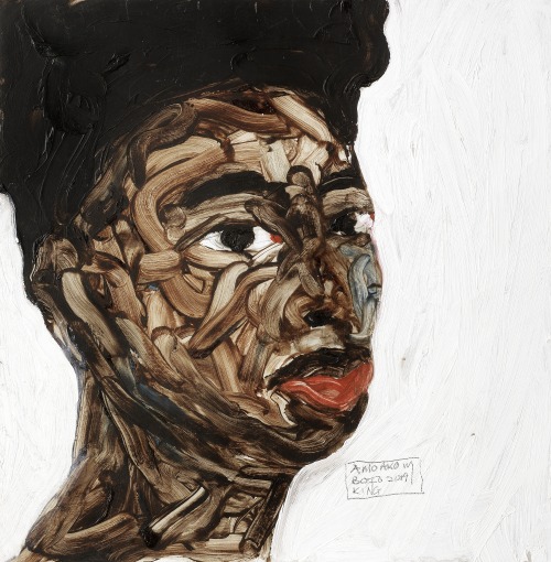 thunderstruck9:Amoako Boafo (Ghanaian, b. 1984), Portrait, 2019. Oil on card, 30.2 x 30 cm.