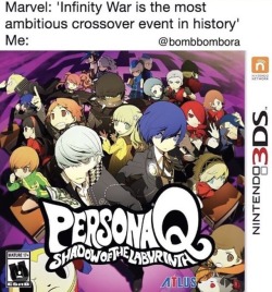 jenn-oddballpunk:  vsadvno:  ｆｕｃｋ ｉｎｆｉｎｉｔｙ  ｗａｒ  Whoa. They have Persona on 3ds? =D