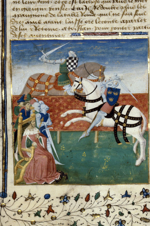 Illuminated romance manuscript “Tristan en prose”, made in France; Anjou or Maine, 1450-