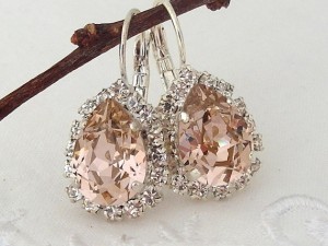 Glass bead drop earrings