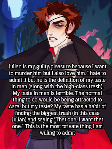 Confessions About The Arcana Game Julian Is My Guilty Pleasure Because I Want To