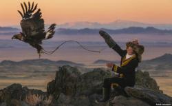 zainisaari:  The 13-year-old eagle huntress of Mongolia Most children, Asher Svidensky says, are a little intimidated by golden eagles. Kazakh boys in western Mongolia start learning how to use the huge birds to hunt for foxes and hares at the age of