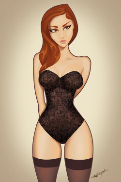 drawn-out-masturbation:  Lingerie by gelipe