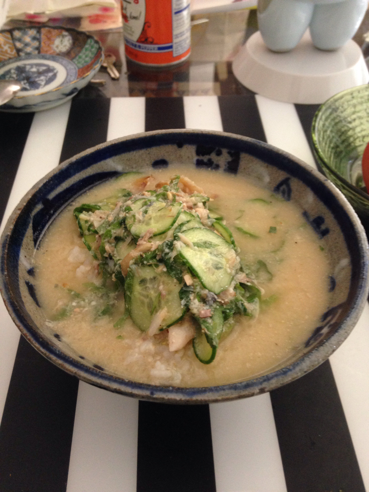 Made a dish called “Hiyashijiru” today because I read about it in the manga “Shinya