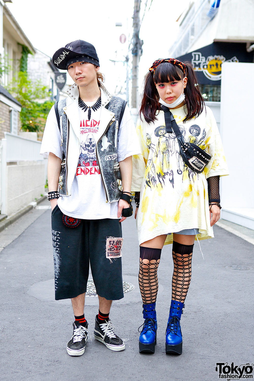 tokyo-fashion:  Kake &amp; Monma Sally on the street in Harajuku w/ punk-inspired