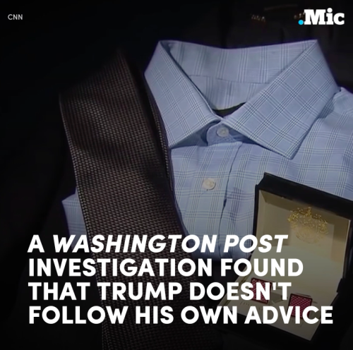 afunnyfeminist:   micdotcom:  Maybe Trump should start by taking his own advice (x)  Didn’t that email lady make an advertisement with this information, which was taken from an interview this moldy orange did with David Letterman? 