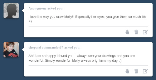 ((OOC: Aww, lovelies ♥ thank you very very much, both of you! There isn&rsquo;t enough lo