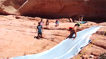 sizvideos:  Cliff Slip and Slide! 50 Feet! In 4K! - Video 