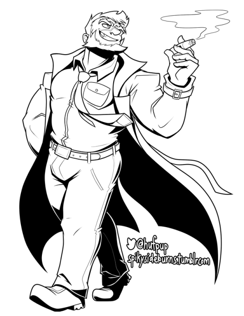 spikysideburns: Here’s a lined fullbody commission I did for @BaraDetectives from Twitter! His OC Mi