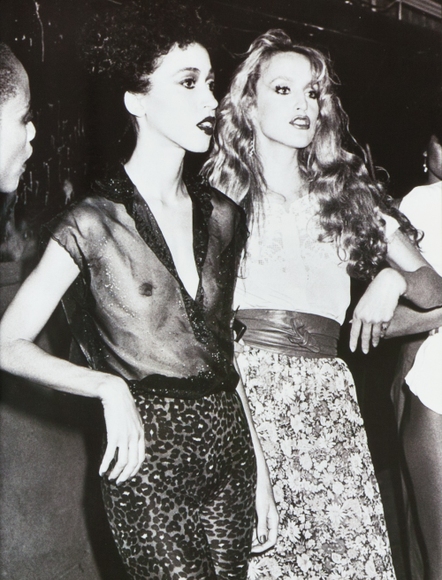 amen69fashion: Pat Cleveland and Jerry Hall, Studio 54, 1979 by Roxanne Lowit