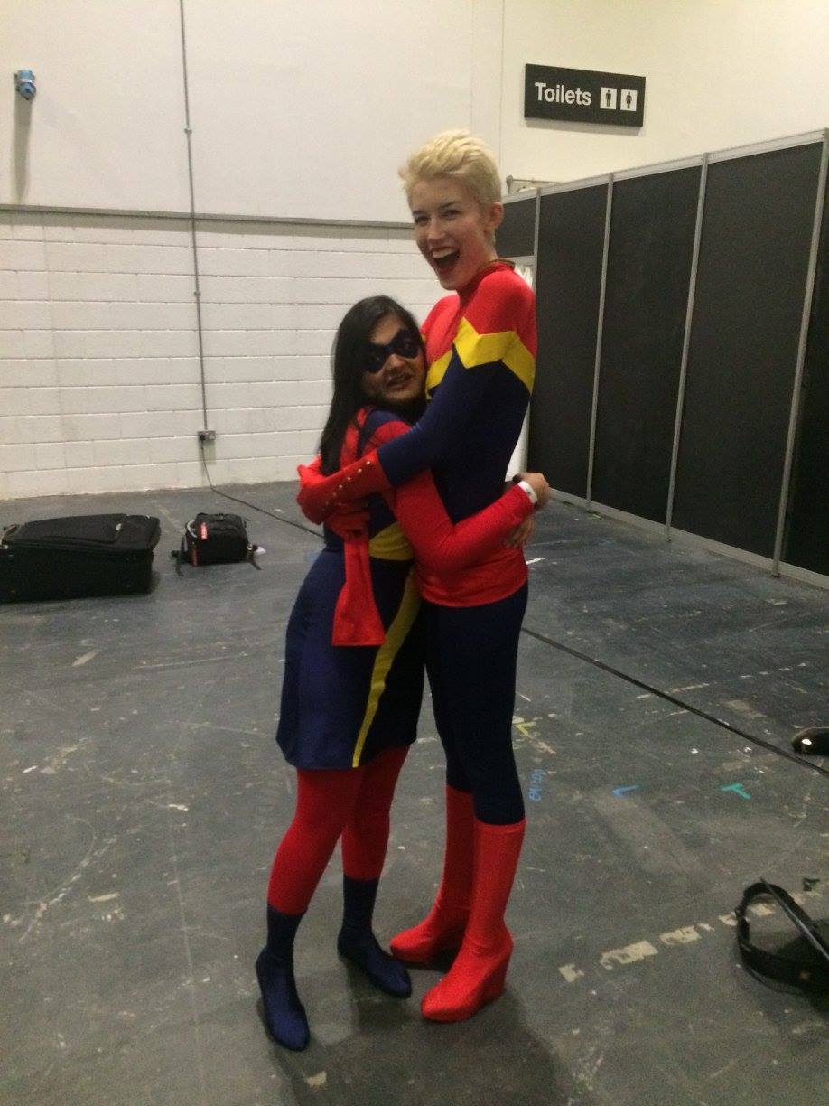 iron-wang:peppermonster:iron-wang:I’M SO TALL AND SHE’S SO CUTE!Ms Marvel - ShewanaCaptain