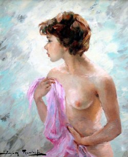 artbeautypaintings:  A nude study of a young woman - Igor Talwinksi