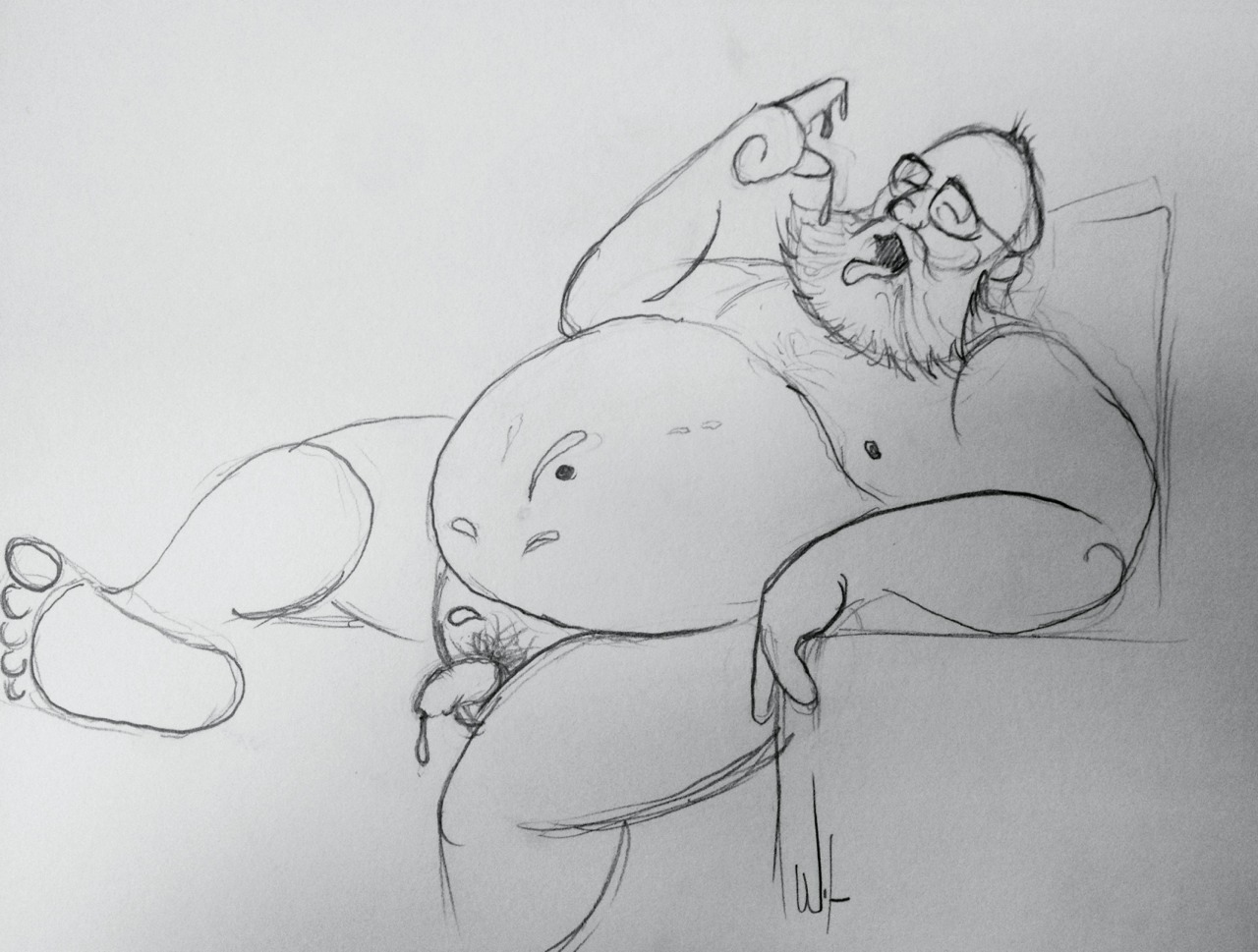 pornysketches:  Eating Pencil sketch October 2013 