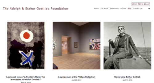 The Adolph & Esther Gottlieb Foundation blog is now online, and features information on works by